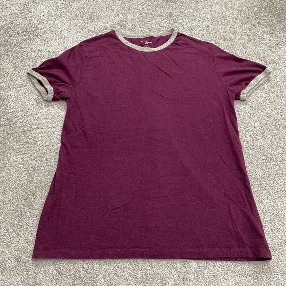 Goodfellow & Co Ringer T-Shirt Mens Medium Purple Standard Crew Neck Casual Tee - Picture 1 of 9